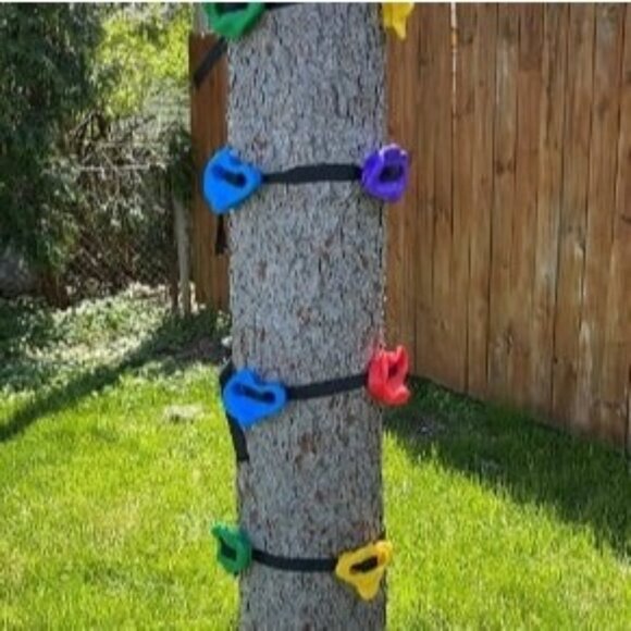 12 Ninja Tree Climbing Holds for Kids Climber, Adult Climbing Rocks with 6 Strap - Picture 2 of 2